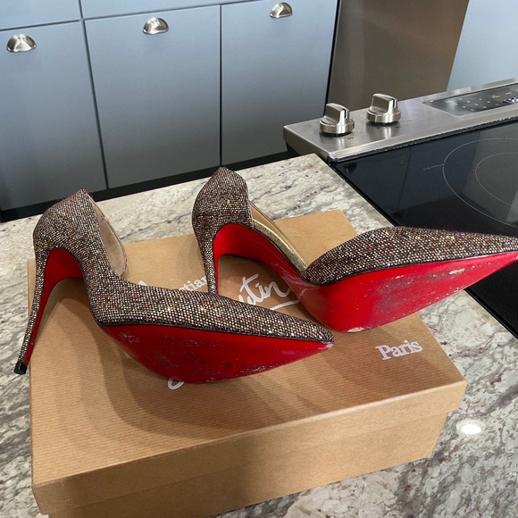 Christian Louboutin Ariza Glitter 100mm 38.5 - Picture 9 of 9